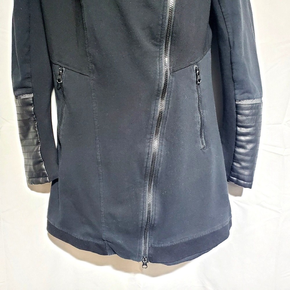 Blanc and Noir Asymmetrical Jacket with Reflective Hooded Women's Sz Medium - Picture 3 of 12